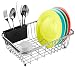 Expandable Dish Drying Rack, 304 Stainless Steel Over Sink Dish Drainer, Dish Rack in Sink or On Counter with Utensil Drying Rack, Rustproof, Medium