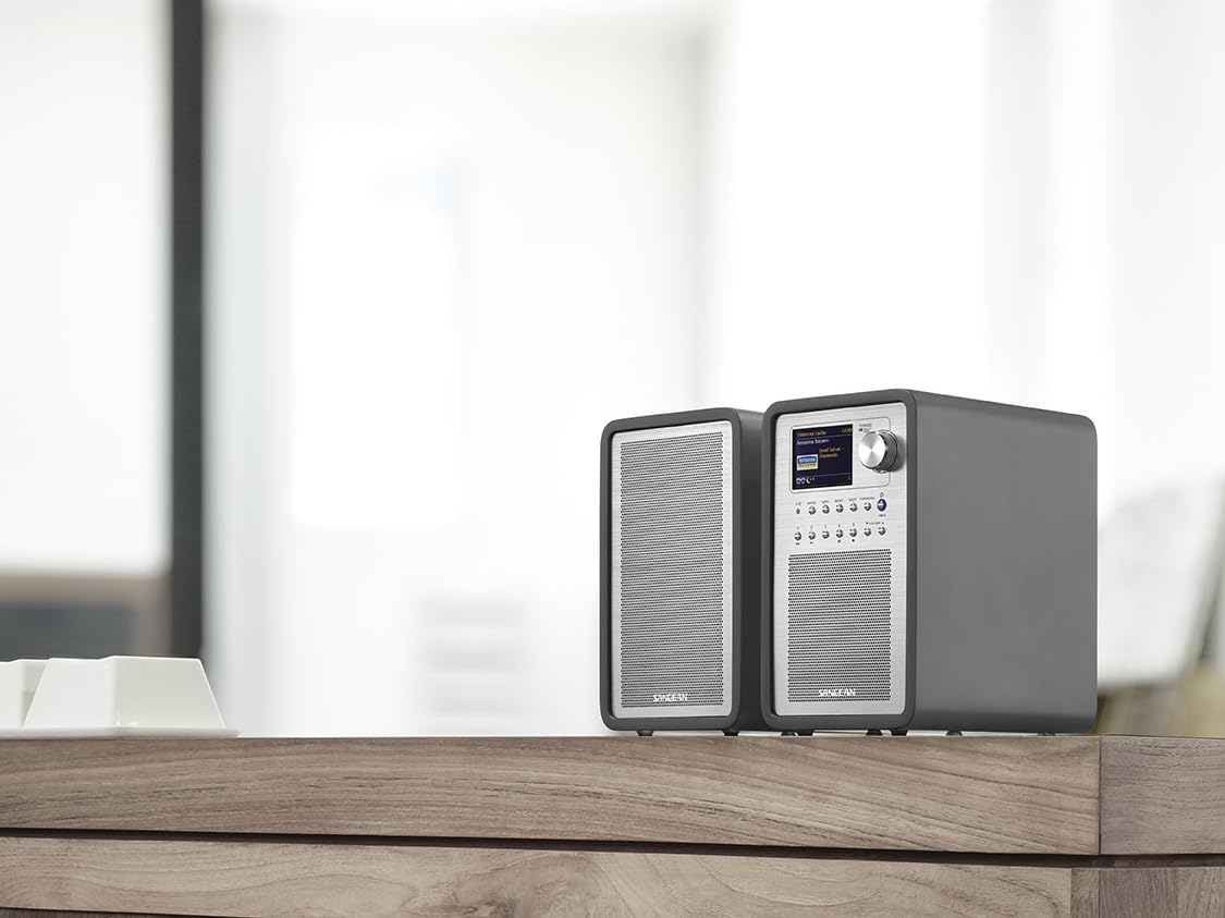 Sangean WFR-70C Internet Radio - WiFi und DAB+ radio - Spotify-Player - UKW-RDS und AUX-In - grau