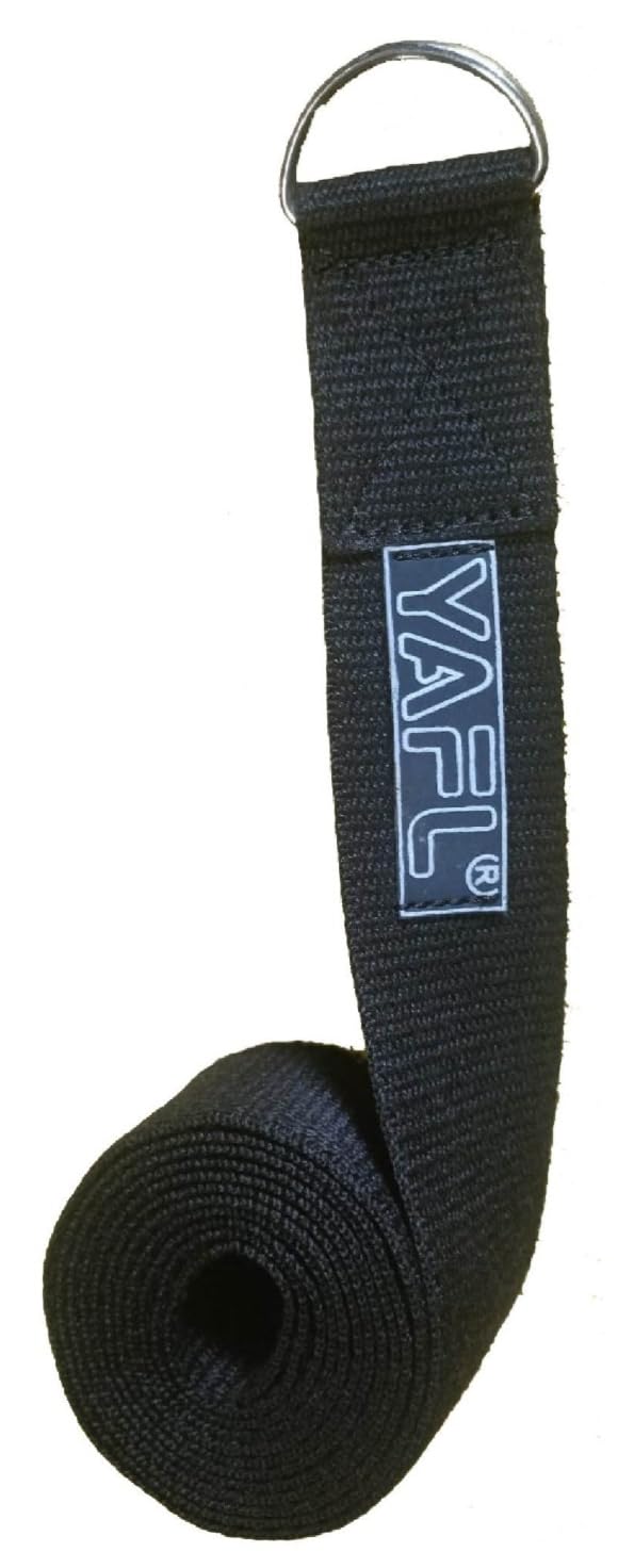 YAFL Sports Yoga Belt for Men and Women - Yoga Strap for Stretching with Extra Safe Adjustable D-Ring Buckle Strap for Stretching, Yoga, Pilates, Physical Therapy & Fitness - Black-image-27