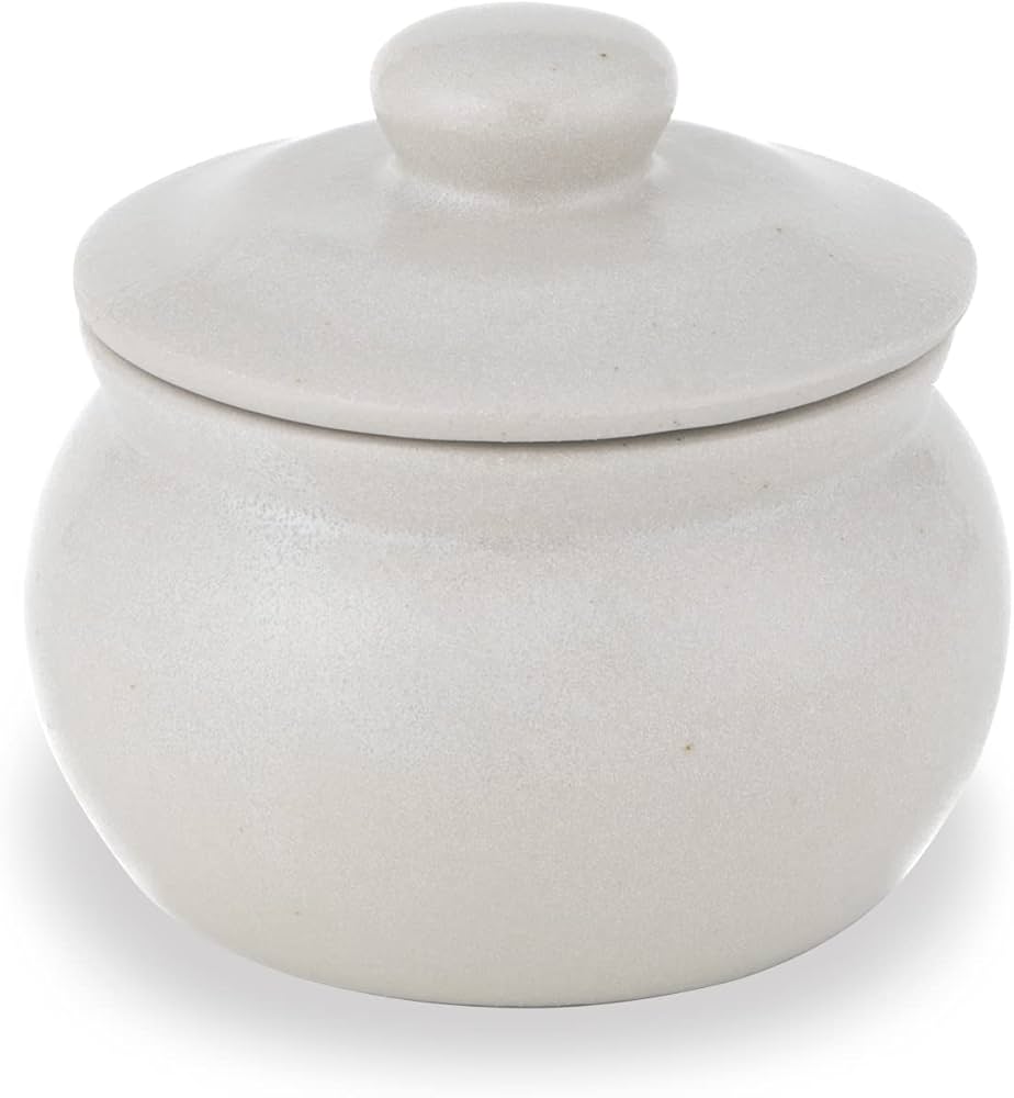 Amazon｜弥満丈製陶所欅窯 ふた付かめ (白 - 2合 / 360ml) 甕 壺 保存