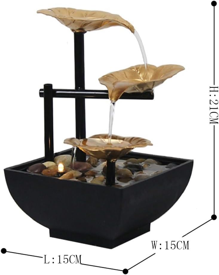 Tabletop Fountains Iron Small Desktop Fountain Indoor Water Lotus Decoration Zen Meditation Ornament Meditation Fountain