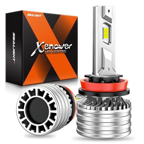 Image of SEALIGHT H11 ๐๐ฒ๐ฎ๐ฑ๐น๐ถ๐ด๐ต๐ Bulbs, 1100% 70000LM Ultra Bright, 6500K Cool White High Power, 20000RPM Cooling Fan, IP68 Waterproof H11 /H8 /H9 Fog Lights, Plug-N-Play, Pack of 2