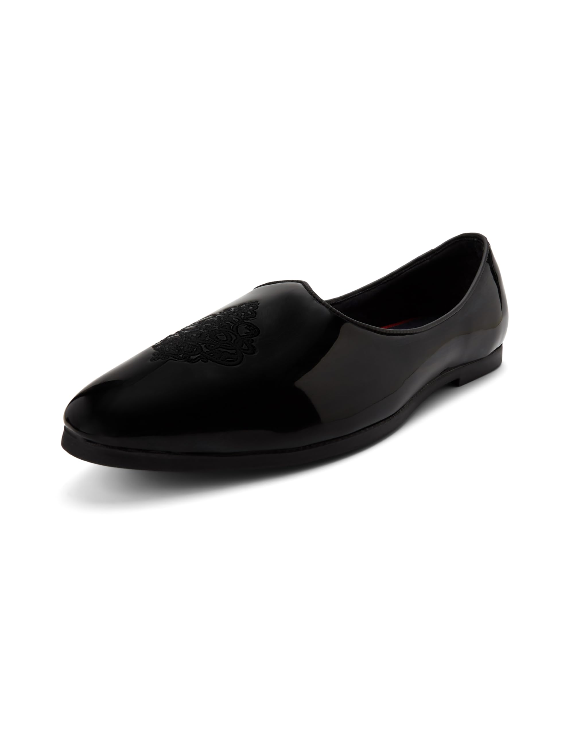 Mens JALSA Patent Blue Leather Mojari-image-49