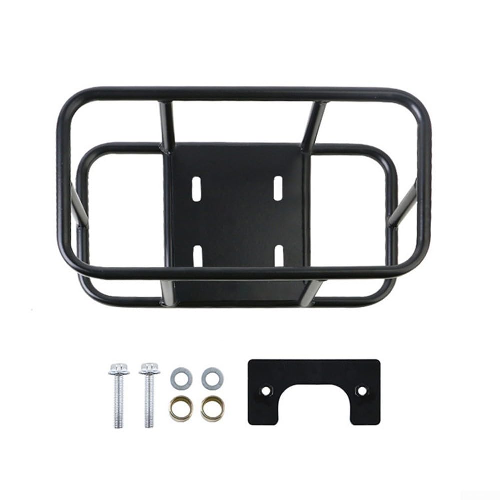 Yhenlovtt Panier de vélo électrique, support avant en acier épais, 35 x 20,5 x 15 cm, rangement pour vélo électrique CC110, noir avec vis