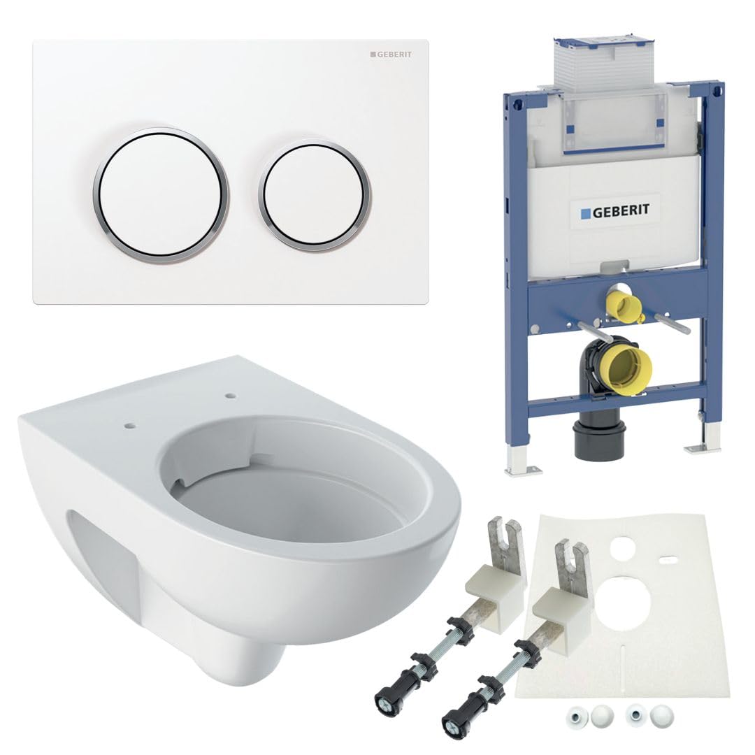 Geberit Spülkasten Omega 82 cm Geberit Renova Nr. 1 WC spülrandlos Betätigungsplatte WC Sitz SoftClose Set