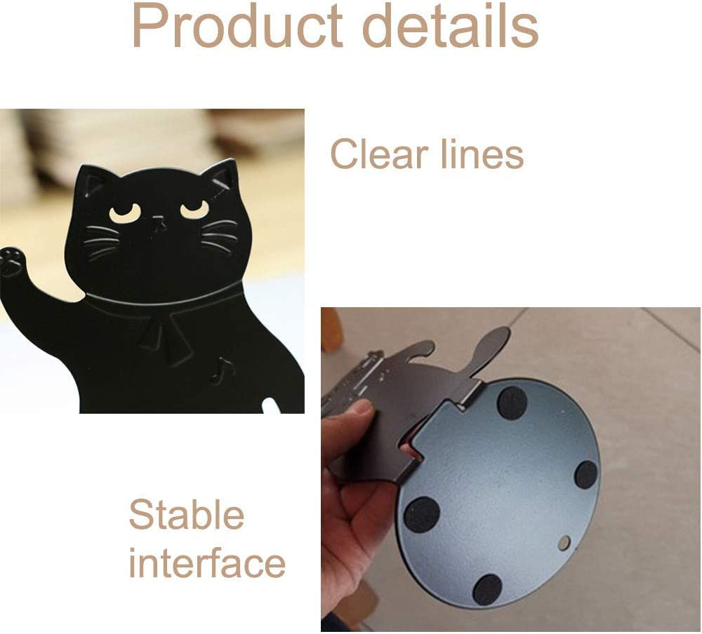 Sujetalibros de Metal para decoración de Gatos, sujetalibros de Gran Capacidad, Tapones para Libros de 11,8x10,5x19,7 cm, Suministros de Oficina para Libros, 1 par de Extremos para Libros