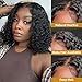 JOEDIR HAIR Curly Bob Wig Human Hair Short Deep Wave Lace Front Wig for Women 10 inch Natural Black T Part Wig Jerry Curl Bob Wig 150% Density