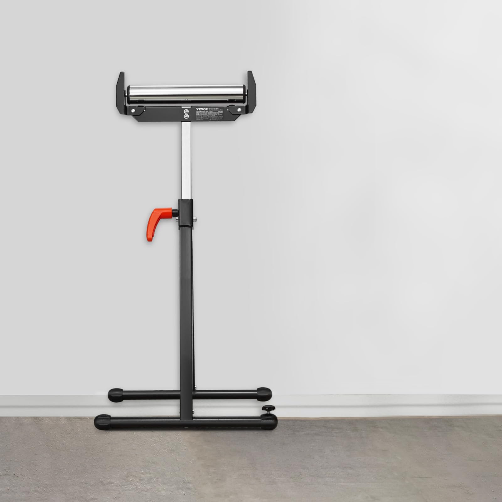 VEVOR Servante à Rouleaux Capacité de Charge 113 kg Support à Rouleau Pliable Hauteur Réglable 685,8-1092,2 mm avec Tête à Rouleau en Acier Poli, pour Support Sortie Scie à Table pour Travail Bois