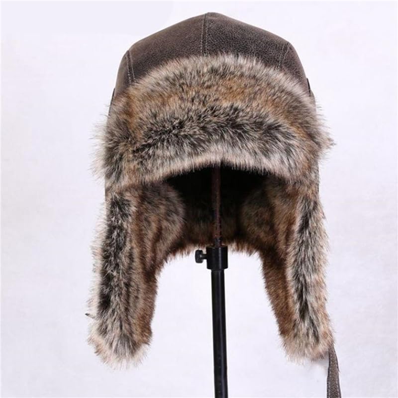 Gorro de Invierno Térmico Gorros de invierno for hombre Lei Feng Hat Gorro de nieve de piel sintética for mujer con orejeras a prueba de viento cálido Sombrero de Aviador para Esquiar Deportivas al Ai