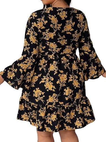 Image of Plus Size Summer Dresses for Women Casual Short Sleeves A Line Midi Dress