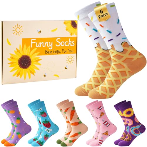 JaosWish 6-Pair Whimsical Socks