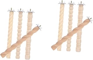 Balacoo 8 Pçs De Garra De Pássaro Periquito Brinquedos De Pássaro Pequeno Trem De Madeira Suporte De Papagaio Chuveiro De Pássaro Brinquedo De Pé Galho De Pássaro Poleiro Gaiola De