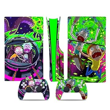 DREAMPASS Adequado para PS5 Slim Skin -CD Versão Disco Console e Controlador Acessórios Controlador Skin Presente Decalque Anime (Verde)
