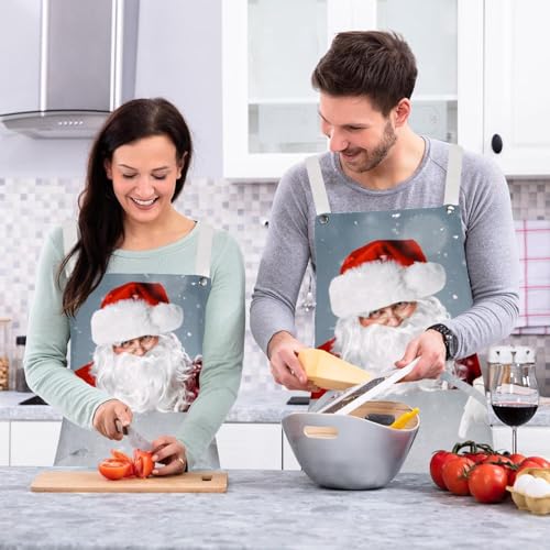 Lot de 2 tabliers Père Noël dans la neige multicolores taille unique - 6