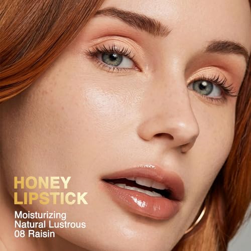 Image of evpct Raisin Honey Lipstick Moisturizing Tinted Lip Balm for Older Women | Hydrating Formula Tinted Lip Oil Stick, Sheer Lightweight Softening, Shine Glowy Lipgloss Lips Color Tint Stain, Cruelty-Free
