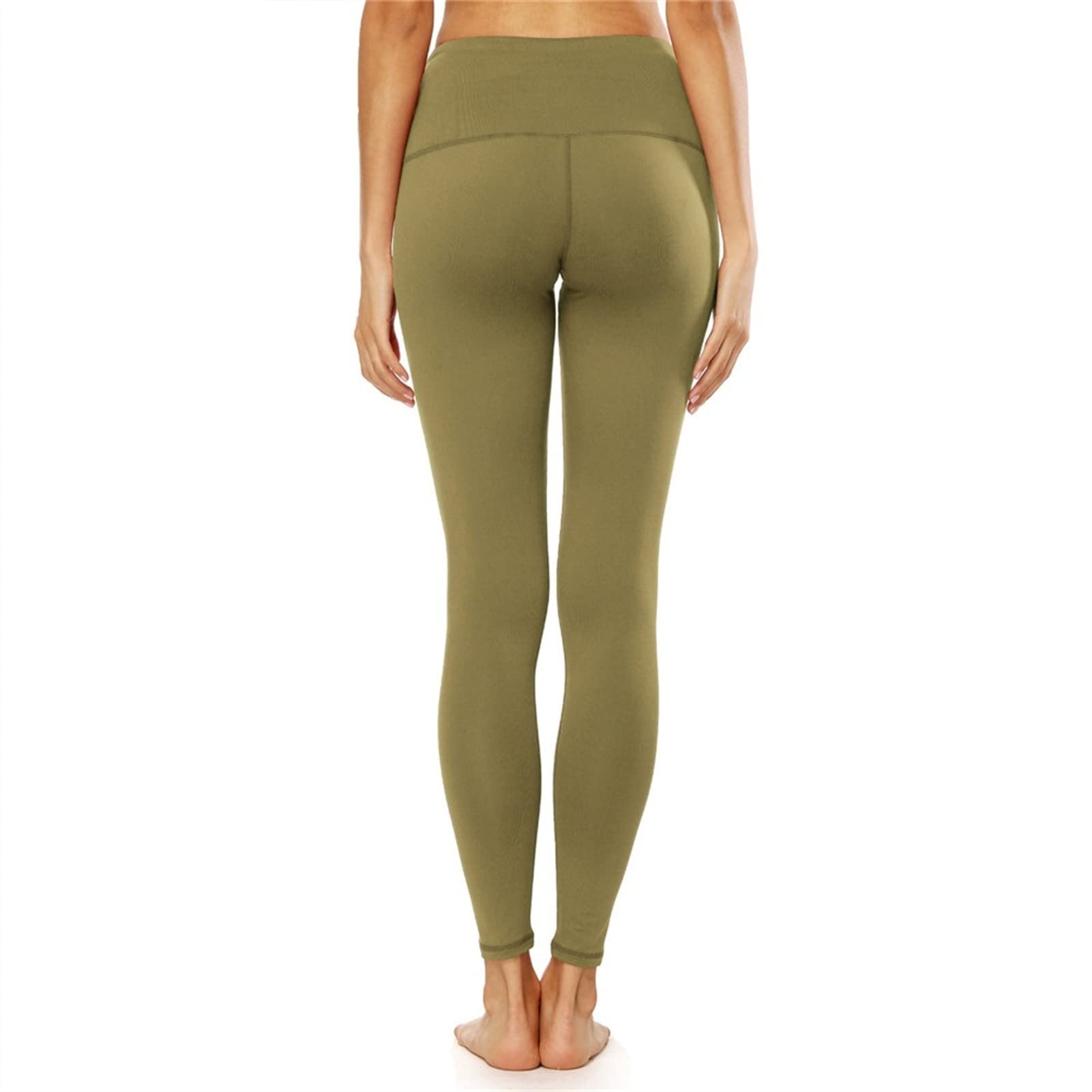 Seksowne, długie legginsy dla kobiet, podstawowe wysokie talii, spodnie do jogi, cienkie rajstopy sportowe, do treningu, treningu, proof Power Flex Solid Color Sports Running Workout Gym Tigh