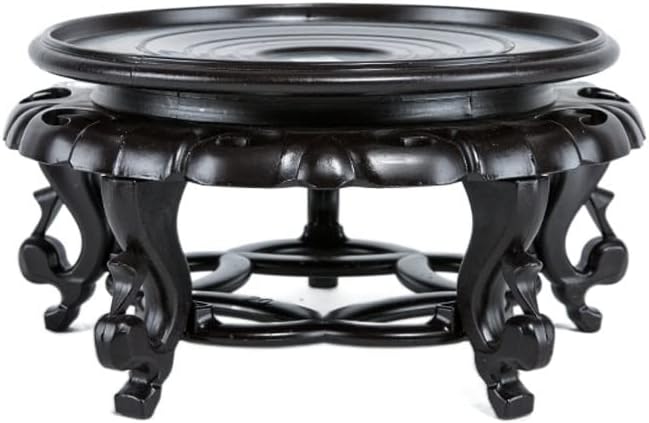 Bonsai Pedestal Vase Pedestal Stands Bonsai Base Thickened Wood Carving Base Rectangular Stone Flower Bonsai Ornament Stone Jade Buddha Statue Base Wooden Bracket Planter Stand Plant Holder(26CM)