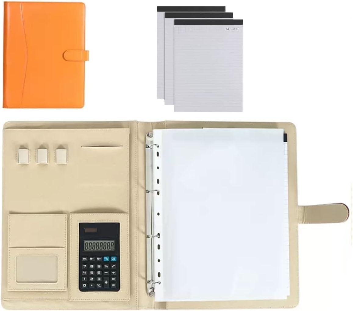VHJdtE Folder, A4 Notebook Organizer for Interview Resume Conference(Oranje)