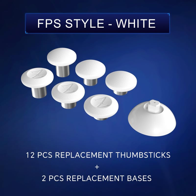 ZD Gaming B-Type Thumb Grip Replacement Kit, Standard/FPS/Arcade Joystick Caps with Replacement Bases, Non-Slip, Compatible with PlayStation/NS Pro Controllers, Enhanced Precision for E-Sports Gaming & All Game Modes (FPS Style)-Black