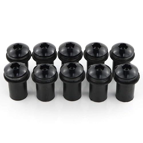 Miniatura 6 de Xitomer Juego de 10 pernos de aleación M5x16 para parabrisas de motocicleta, kit de instalación de parabrisas, funciona en parabrisas OEM o del