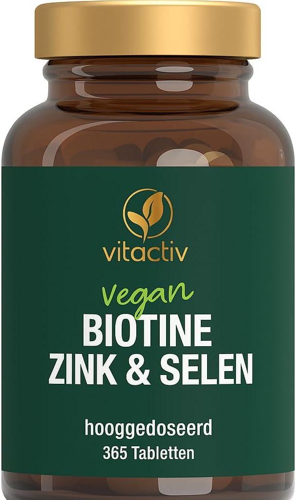 VITACTIV Biotin Zinc Selenium – Skin Hair Nails Tablets, High Dose with 10,000 mcg Biotin per Daily Intake – Manufacturing in Germany, Laboratory Tested – Vegan, Sugar Free – 365