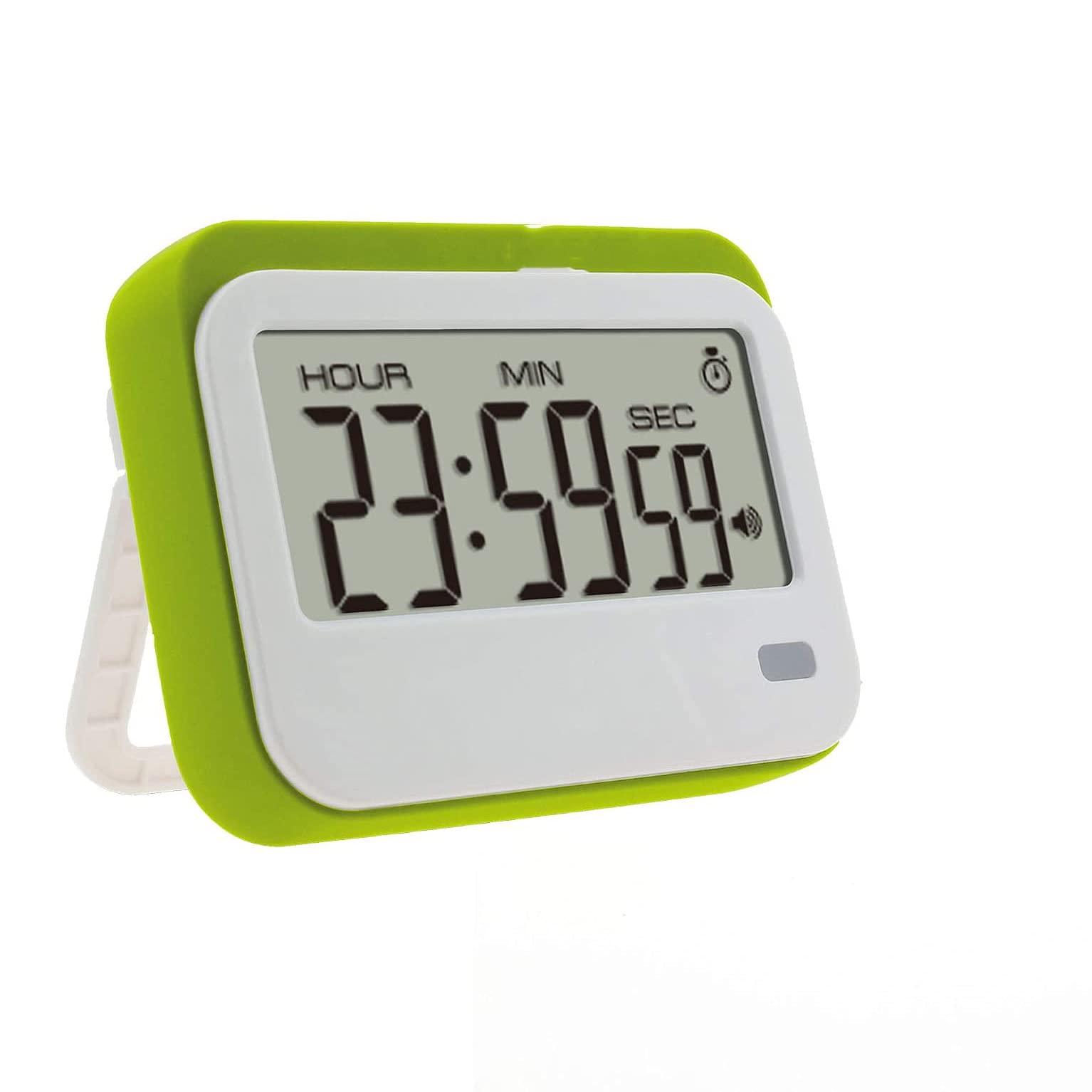 Temporizador de cocina, cuenta regresiva digital, kit temporizador de cocina con despertador, temporizador de cocción digital de 12/24 horas, soporte retráctil, pantalla LCD grande (color gris)