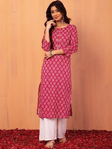 Image of Indya Batik Leaf Print Cotton Women's Kurta