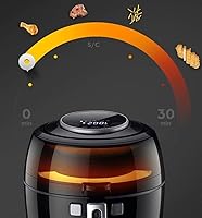 Vista 4 de Horno freidora de aire, horno inteligente de 6.8 cuartos de galón sin aceite, freidora multifunción con pantalla digital LCD y olla antiadherente