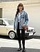 Omoone Women's Oversized Mid Long Denim Jacket Jean Biker Coat (0199-Sky Blue-XL)