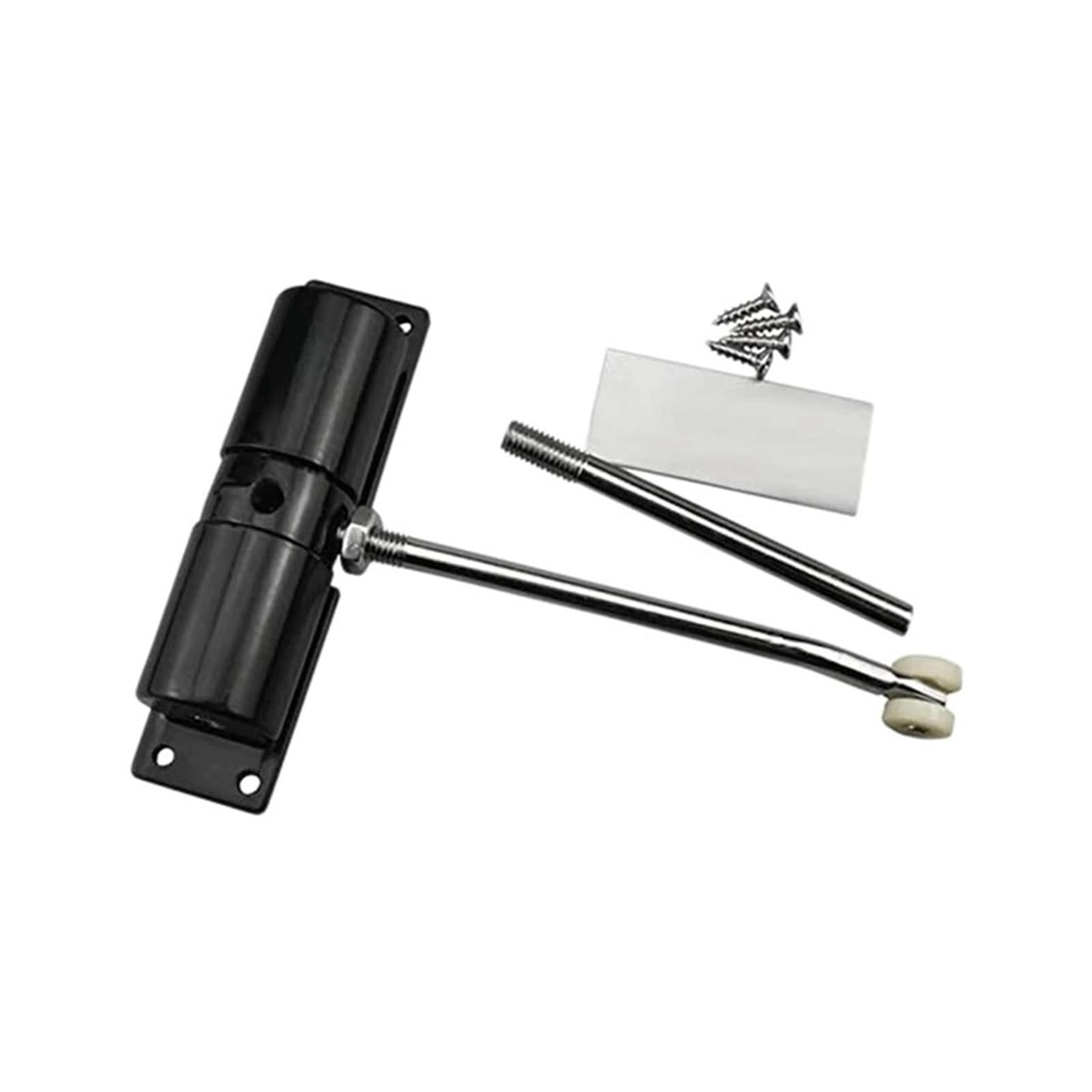 SWENEEN Door Closer Household Black Belt Wheel Adjustable Automatic Door Closing Light Zinc Alloy Spring Door Closer Easy For Home Commercial Use,