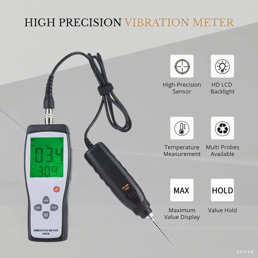 Analizzatore di vibrazioni Tester, tester di vibrazione LCD AS63B Tester di vibrazioni per analizzatore di vibrometro