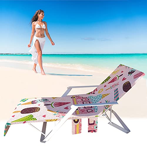 Beach Chair Cover, Beach Lounge Chair Covers, Beach Chair Cover With Side Pockets, Pool Chair Cover With Pockets, Sun Lounger Beach Chair Towel Cover, Lounge Chair Cover Microfiber Beach Towel #TOP2