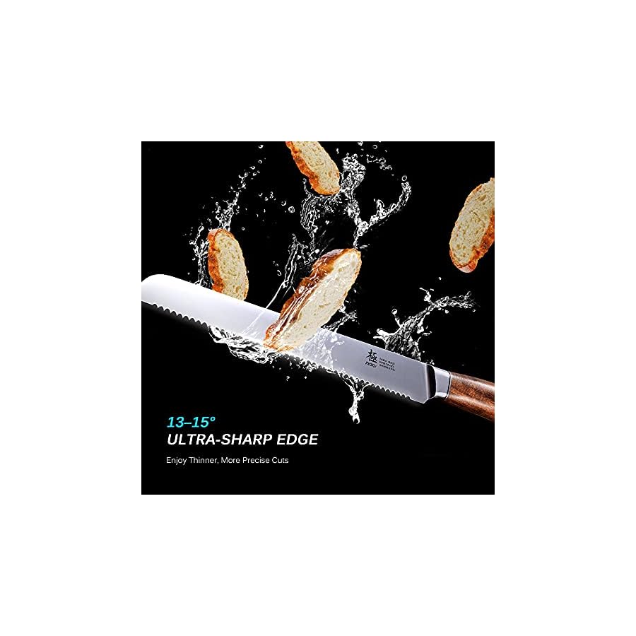 KYOKU-10-Inch-Bread-Knife-Daimyo-Series-Serrated-Knife-with-Ergonomic-Rosewood-Handle-and-Mosaic-Pin-Japanese-440C-Stainless-Steel-Bread-Cutter-with-Sheath-and-Case KYOKU 10 Inch Bread Knife - Daimyo Series - Serrated Knife with Ergonomic Rosewood Handle, and Mosaic Pin - Japanese 440C Stainless Steel Bread Cutter with Sheath and Case
