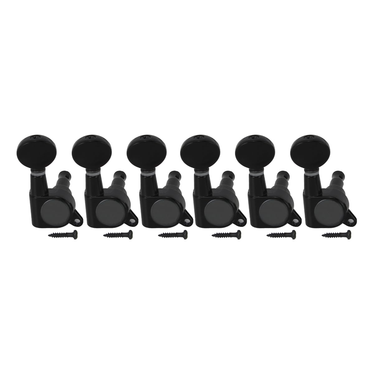 Lot De 6 Chevilles De Sillet (Bridge Pins) Pour Guitare Acoustique - Noires, En ABS - Remplacement Standard