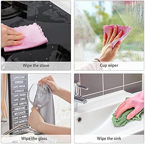 10 PCS Easy Clean Nanoscale Cloth, Nanoscale Cleaning Cloth Lint Free Cleaning Nanoscale Cloth Without Leaving Marks for Cleaning Glass Car Kitchen, 30*40cm