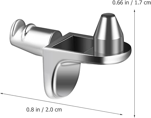 Miniatura 3 de TEHAUX 40 clavijas de estante en forma de L, soportes de estante de gabinete chapados en níquel para cocina y muebles, clavijas de soporte con