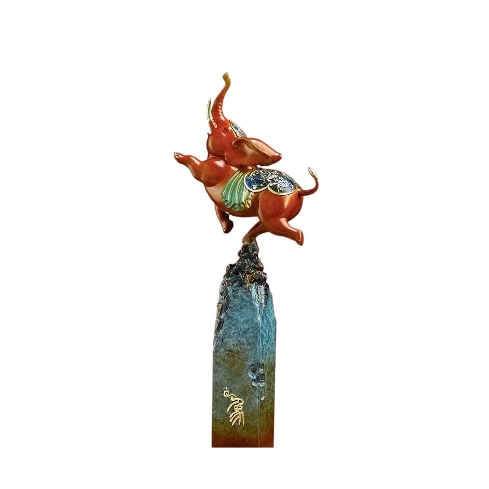 hongchenke34 Copper statue Full Copper Elephant Entrance Ornament Rich and Auspicious Office Study Crafts