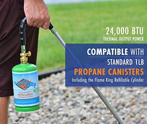 Flame King Ysnpq810Cga Propane Torch Weed Burner With Integrated Lighter, Silver #TOP2