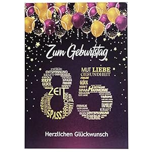 Liebevolle Glückwunschkarte 85 Geburtstag Geburtstagskarte 85 Größe A5 Karte Nummer 85 Pink Lila Karte zum 85…