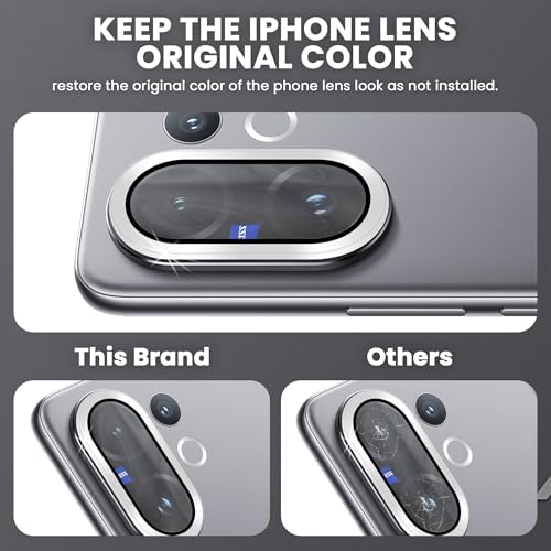 Image of ArmourPro Camera Lens Protector for Vivo V60 (6.77 Inches) Tough HD Individual Aluminum Alloy Rings 9H Camera Cover, Scratch-Resistant,Camera Lens Protection| Silver, 1 Pack