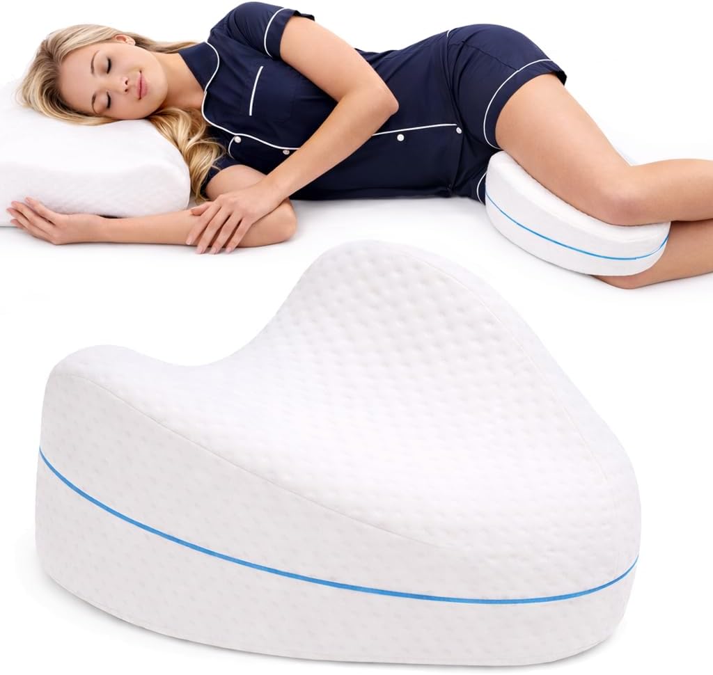 Almohada de apoyo de espuma para piernas y rodillas Contour Legacy para personas que duermen de lado, alivio calmante para espalda, caderas, rodillas, articulaciones, nervios y músculos