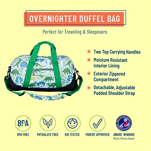 Wildkin Kids Overnighter Duffel Bags For Boys & Girls, Perfect For Sleepovers And Travel Duffel Bag For Kids, Carry-On Size & Ideal For School Practice Or Overnight Travel Bag (Dinomite Dinosaurs) #TOP1