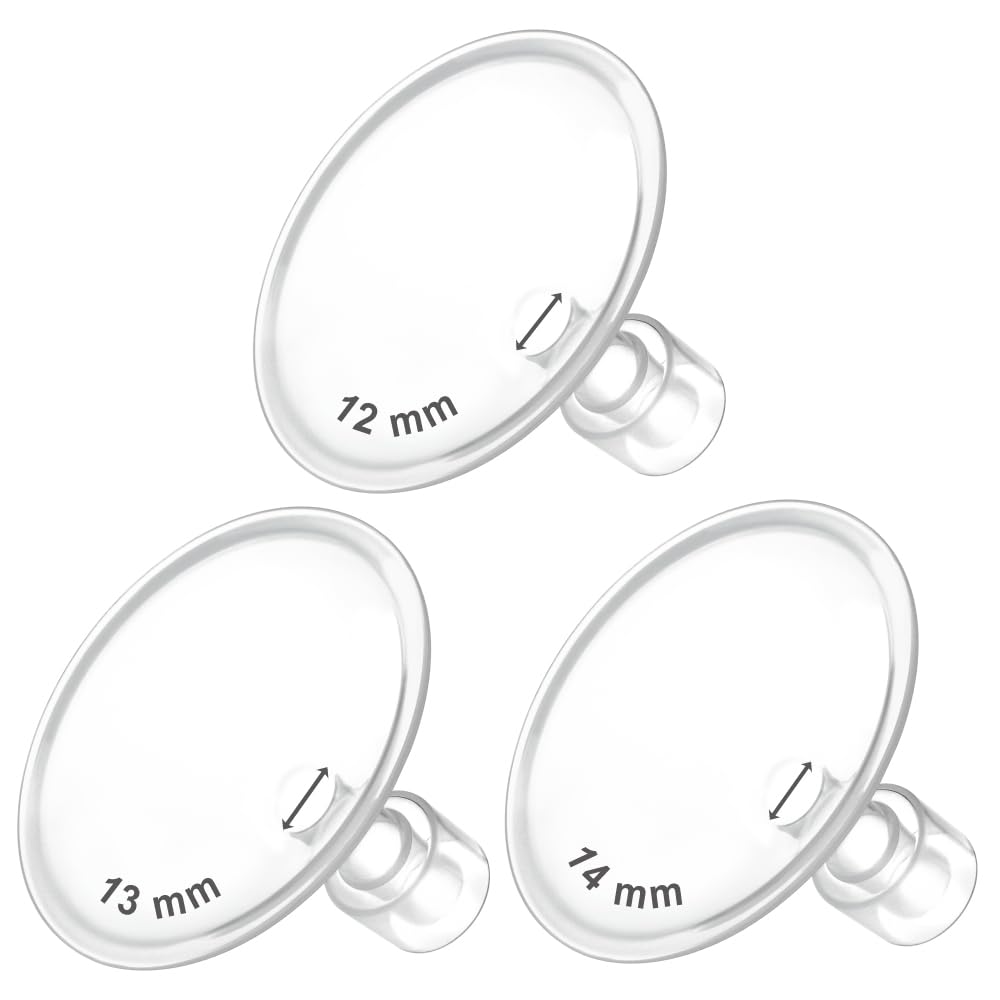 Maymom MyFit Flanges Crater Goldie Pack 12 13 14 mm Compatible with Medela Breast Pumps and Maymom Wide Base and Narrow Base Connectors