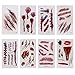 HEALLILY Halloween Tatouage Temporaire Autocollant Saignement Blessure Cicatrice Sang pour Fête Cosplay Costume pour Femmes Hommes Enfants 8 Feuilles (Motifs Assortis)