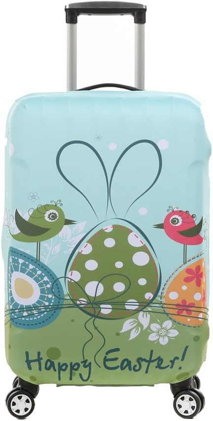 Colorpole Digital Luggage Cover Protective Suitcase Fabric Fits 18 22 30 inch (S, HAPPPY EASTER)