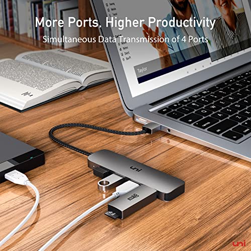 Usb Hub 3.0, Uni 4-Port Usb Splitter For Laptop, Ultra-Slim Multiple Usb Port Expander Compatible With Keyboard And Mouse Adapter, Pc, Macbook Air, Mac Pro, Imac, Surface Pro, Flash Drive, Mobile Hdd #TOP3