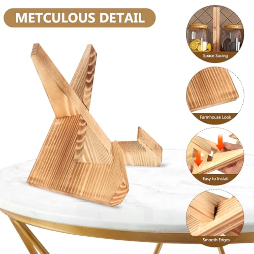 Tenbrachian Wooden Recipe Book Stands for Kitchen Cookbook Holders, Cook Book Stands for Kitchen, Wooden Cookbook Stand Kitchen, Farmhouse Rustic Recipe Holder for Reading Book Display(Wood Color) - Image 3