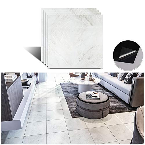 VEELIKE 12''x12'' Grey Marble Vinyl Floor Tiles Peel and Stick Marble Flooring Tiles Self