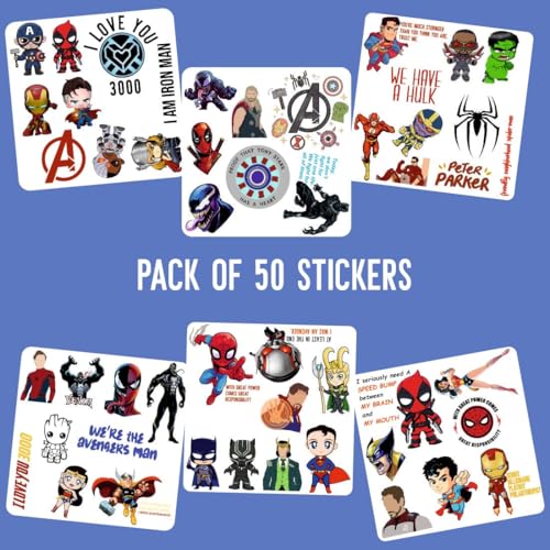 Image of Zesta Aesthetic Stickers for Laptop /Waterproof Anime Decal for Books /Vinyl Sticker for Fridge /Easy to Use Korean Car Sticker Kawaii Cute Stickers (Superh)