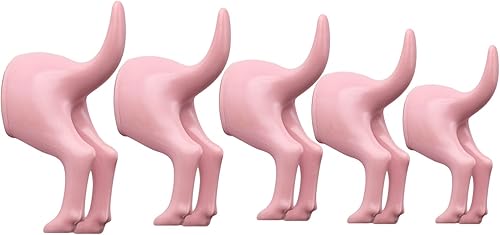 Vista 9 de Paquete de 5 ganchos de cola de perro para pared, gancho de plástico negro para colgar sombreros, ganchos para toallas para baño, clavijas Negro